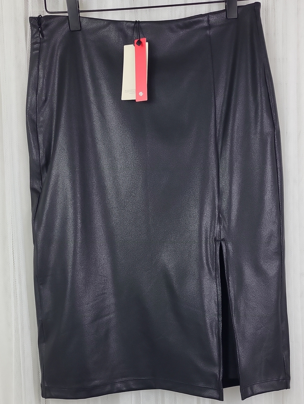 Popilush Faux Leather Skirts with Built in Mesh Shapewear Tummy and Hips. Size L